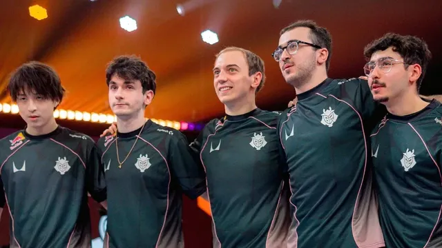 G2 Esports celebrating after sweeping Gen.G at First Stand 2026